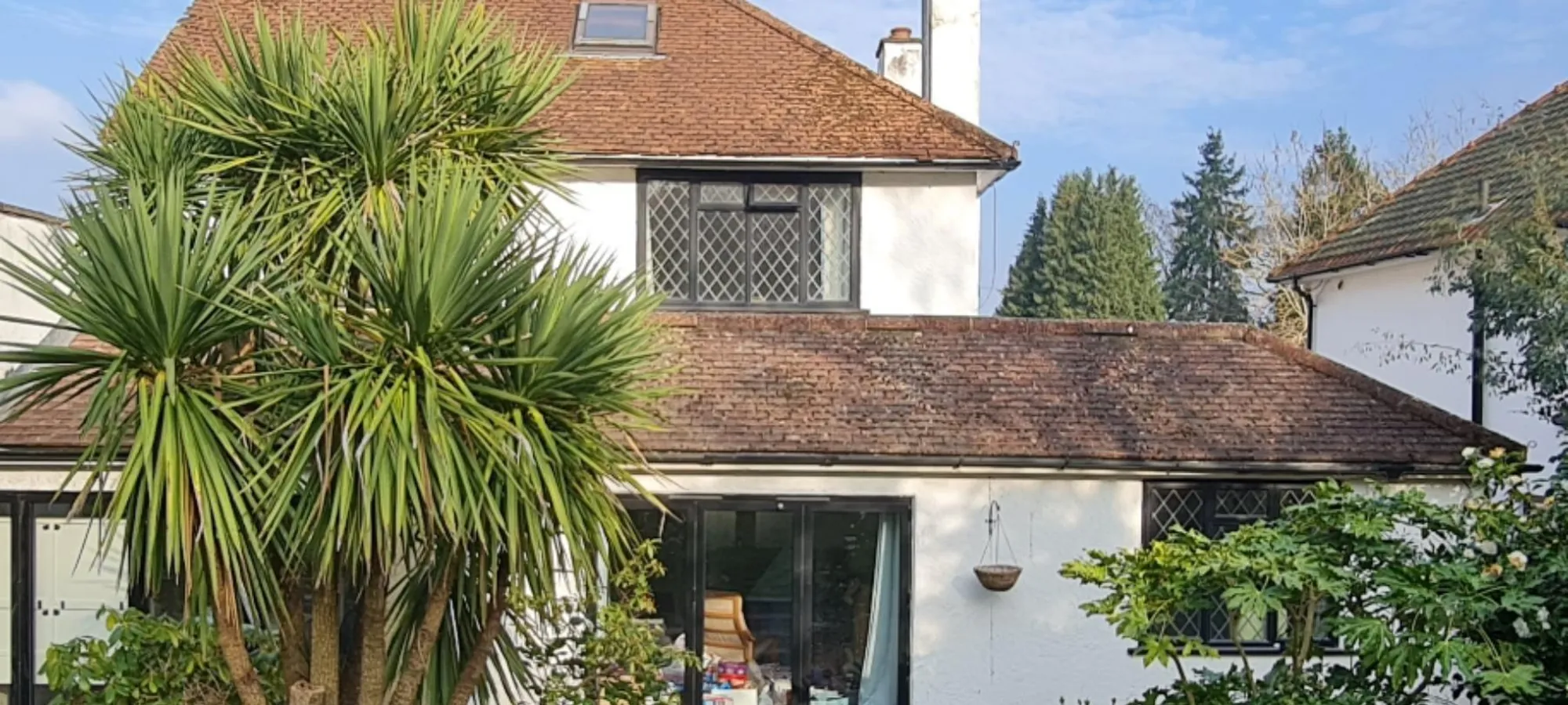 Before: original house with single-storey rear, leaded windows and old tiled roof, Lynwood Grove, Orpington